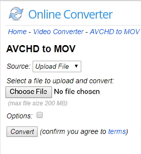 avchd en convertisseur en ligne mov