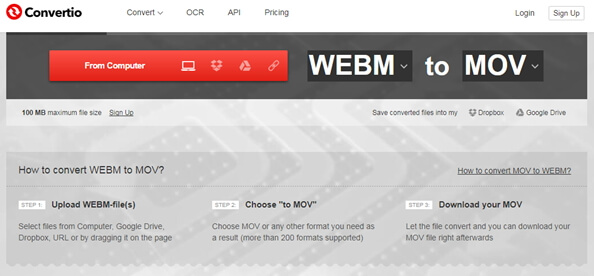 convert webm to mov online