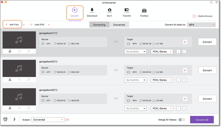 convert mp4 to mp3 garageband