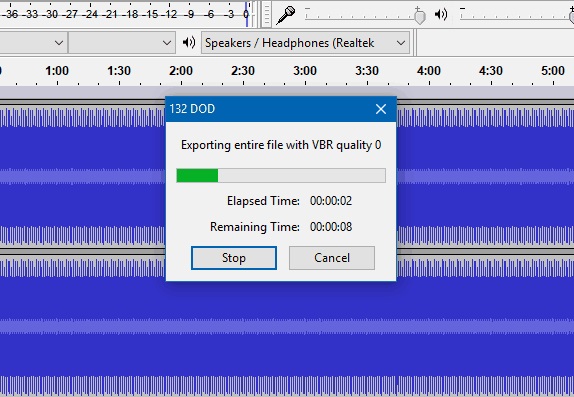 convert audio to mp3 in audacity