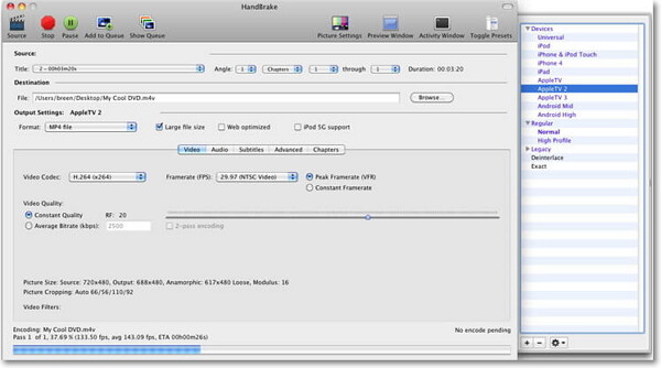 Handbrake MP3 Converter لنظام التشغيل Mac