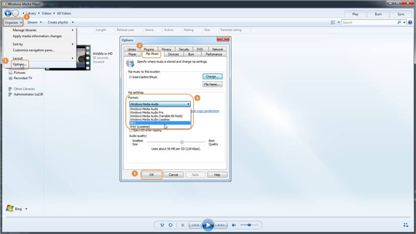 convert mp4 to mp3 in windows media player