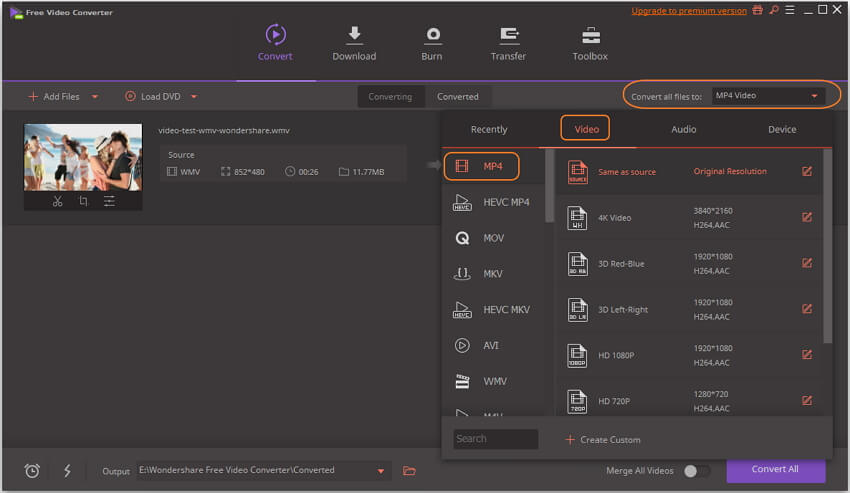 convert wlmp to mov