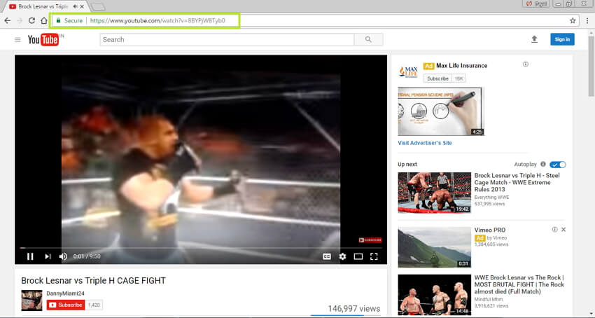 Descargar videos de pelea de la WWE a MP4 - Abra el video WWE deseado