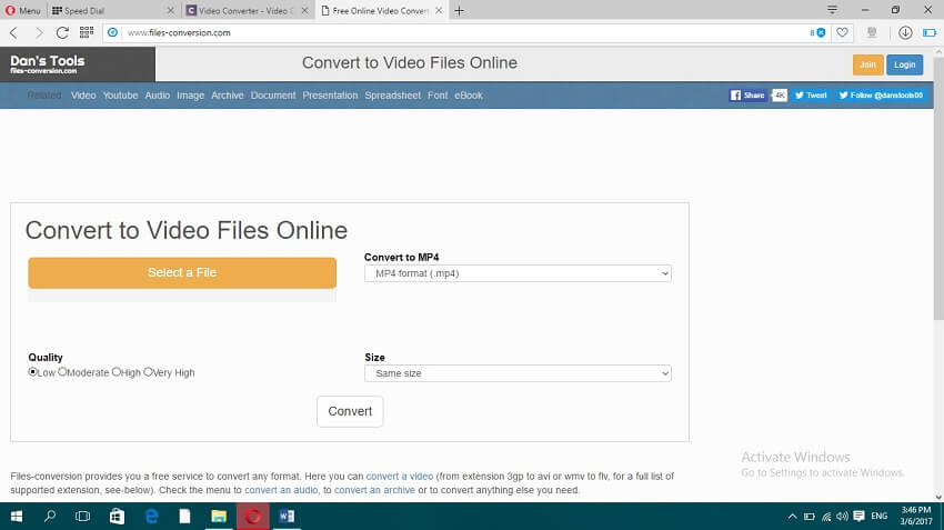 Online MP4 zu MOV Konvertieren - Dan’s Tools File-conversion 