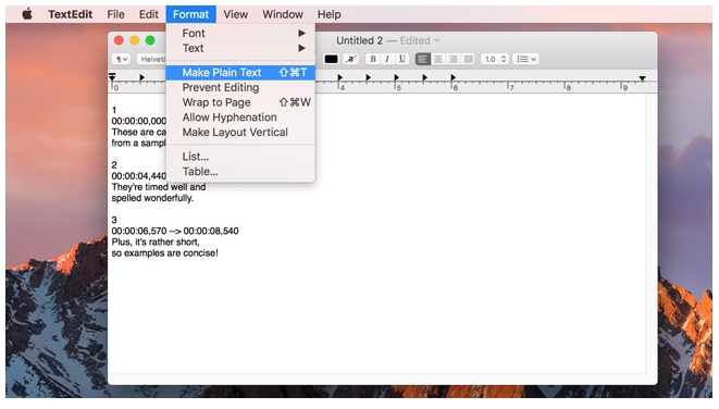 how to save a txt file on mac as a differnet type textedit