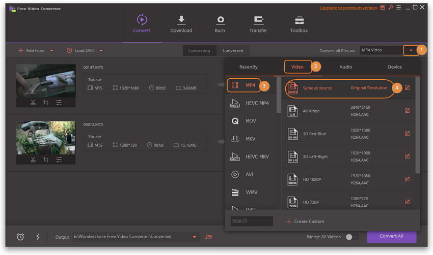 Come Convertire AVCHD to MP4 con Nessuna Perdita di Qualità