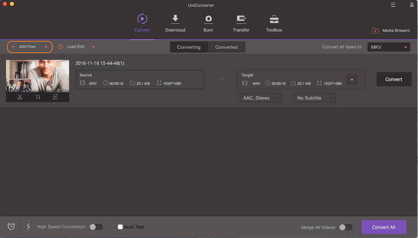 convert mkv to imovie -add files