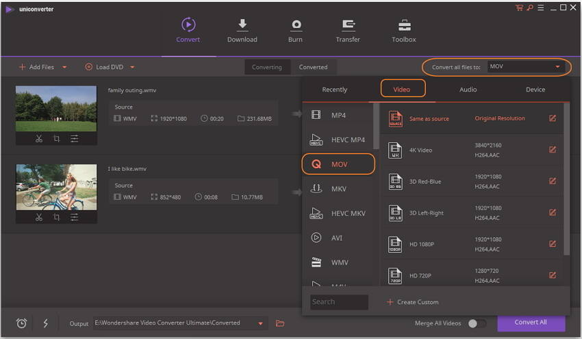 WMV naar mov-converter