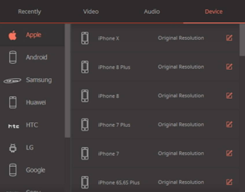 device output