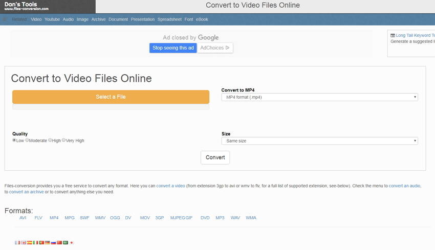 Convertitore Online da SWF in MP4 Convertio