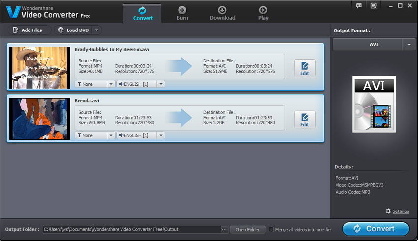 convertir video mp4 en avi