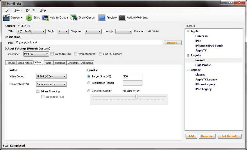 Gratis MP4 naar AVI-converter Handbrake