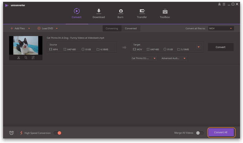 Start converteren van MP4 naar Adobe Premiere