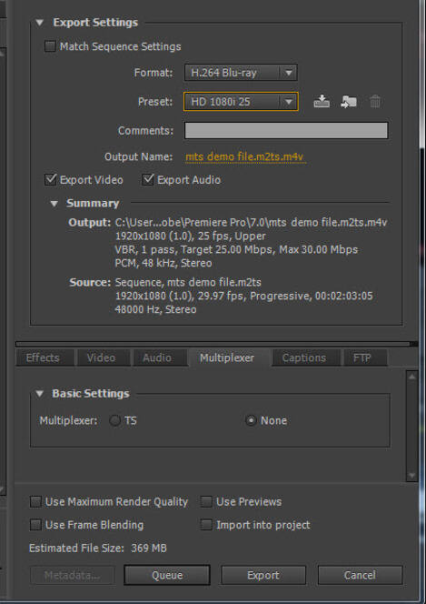 Adobe premiere mts нет звука