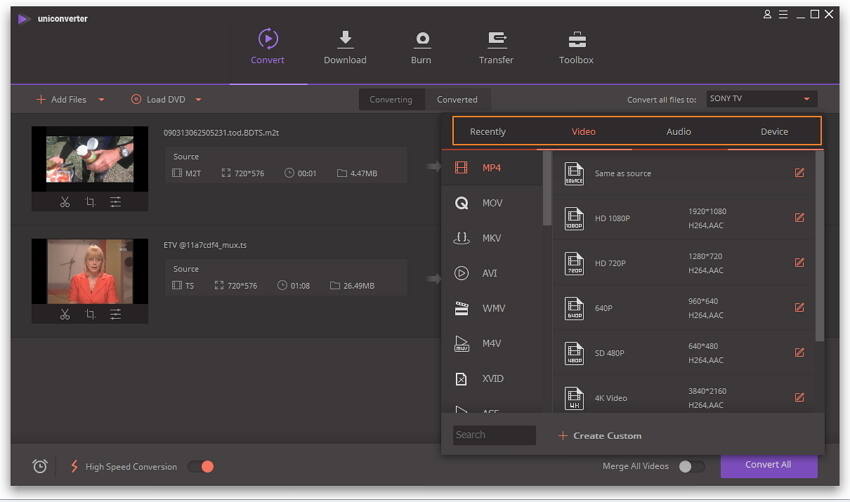 Convertir la vidéo du caméscope Sony en n'importe quel format