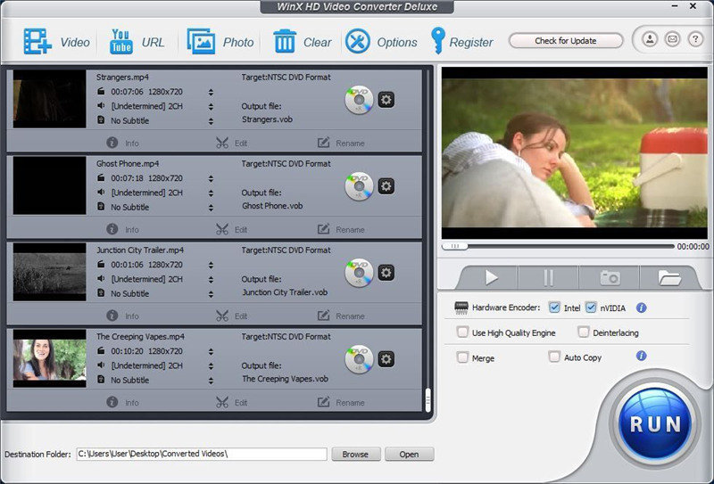 WinX HD Video Converter Deluxe pour la compression de 1080p à 720p