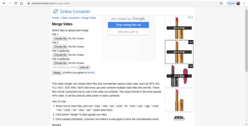 Combinar MP4 Online - Online Converter