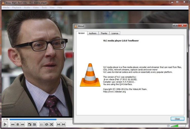 Version 2.0.0 von vlc