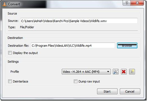 Trasformare VLC in un convertitore Video