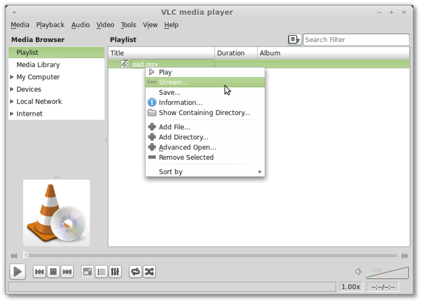 Как открыть vlc ренегат