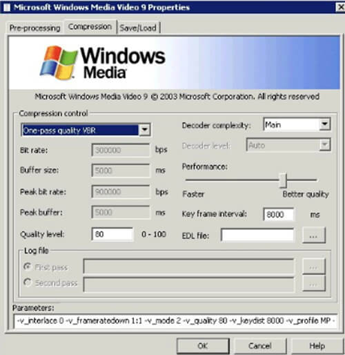 windows media player 9 wmv codec