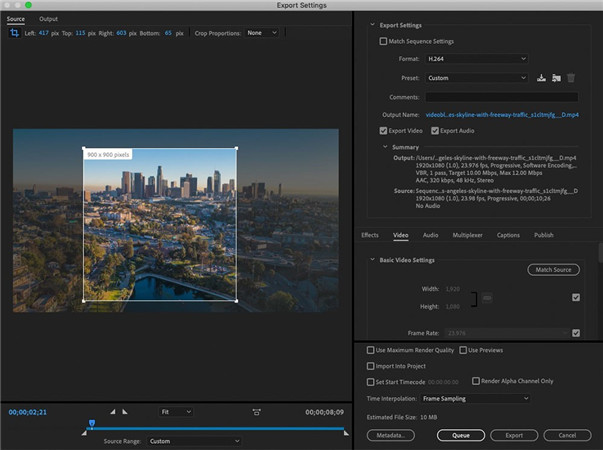 adobe premiere pro export settings