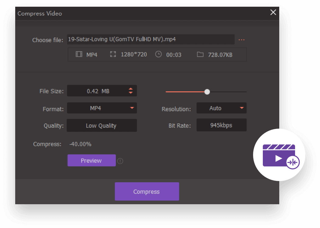 compress video to smaller size