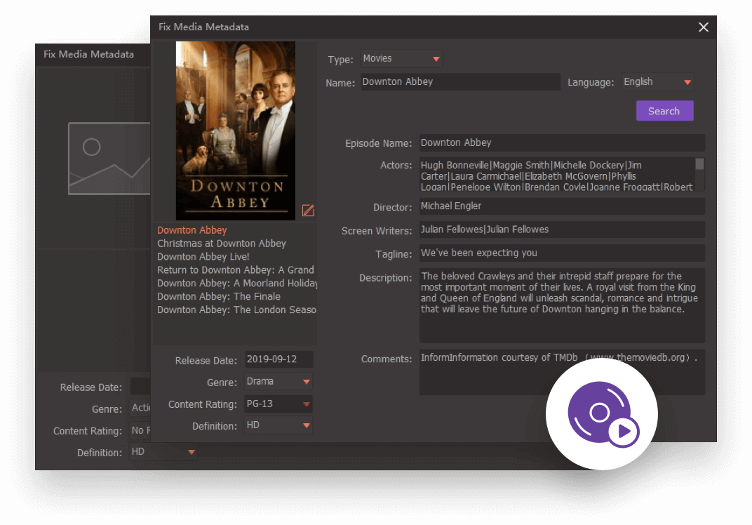 convert DVD to video with media metadata fixed